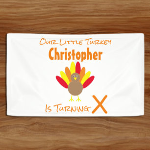 Little Turkey Birthday Banner