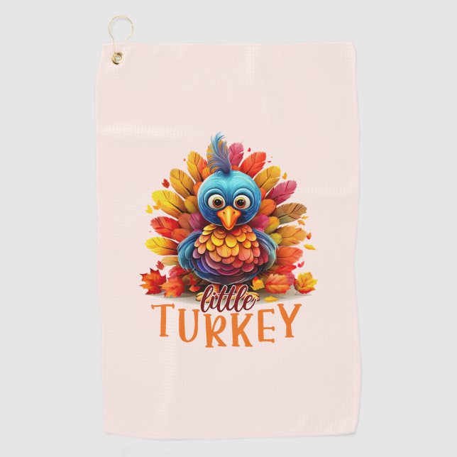 Little Turkey – Cute Colourful Cartoon Style Golf Towel (Front)