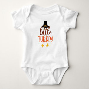Little Turkey, Cute Thanksgiving Baby Bodysuit