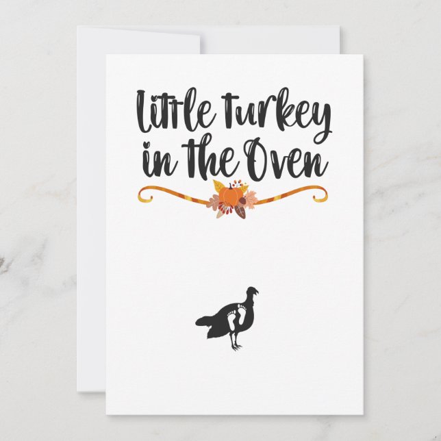 Little Turkey In the Oven Cute Pregnancy New baby Invitation (Front)