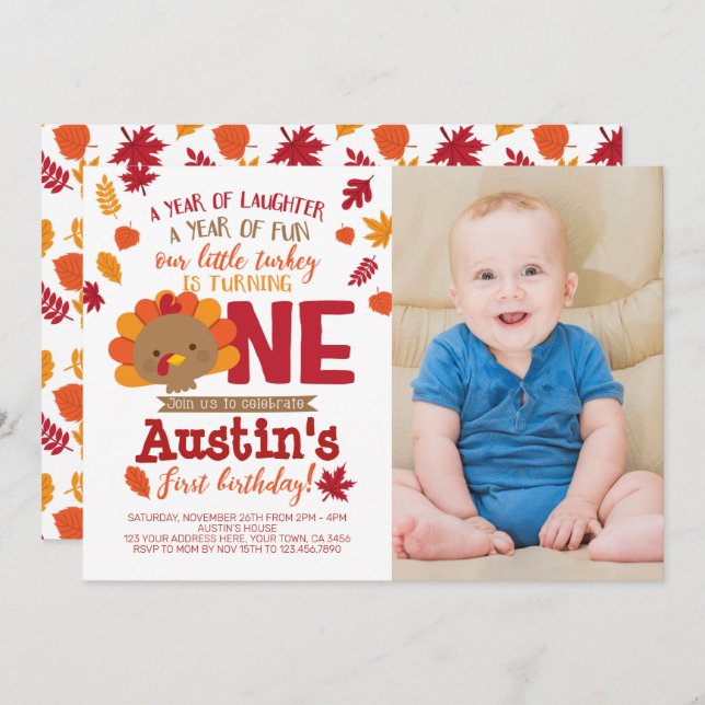 Little Turkey Invitation (Front/Back)