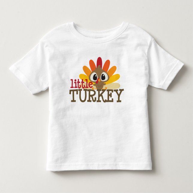 Little turkey kids toddler unisex Thanksgiving T-Shirt (Front)