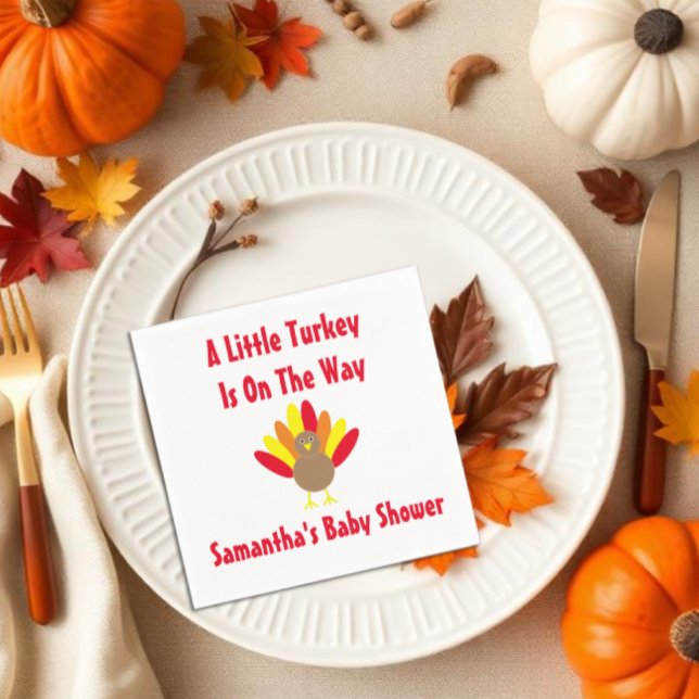 Little Turkey On The Way Napkin (Creator Uploaded)