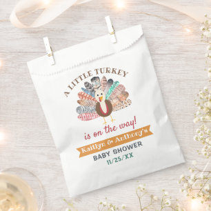 Little Turkey On The Way! Thanksgiving Baby Shower Favour Bags