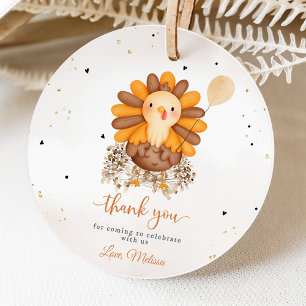 Little Turkey On The Way! Thanksgiving Baby Shower Favour Tags