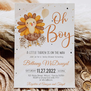 Little Turkey On The Way! Thanksgiving Baby Shower Invitation