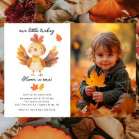 Little Turkey Photo Birthday Invitation