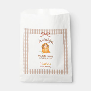 Little Turkey Pumpkin Gingham Birthday Favour Bags
