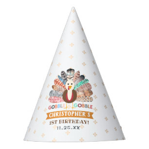 Little Turkey Thanksgiving Any Age Birthday Party Hat