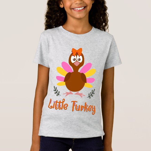 Little Turkey Thanksgiving Girl's T-Shirt (Front)