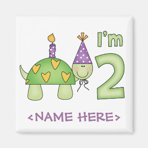 Little Turtle 2nd Birthday Magnet