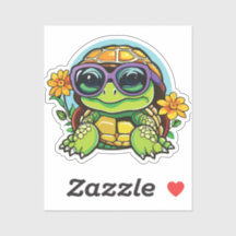 Little Turtle Sticker with Glasses - Smart Baby Tu