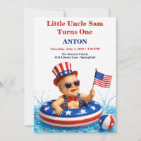 Little Uncle Sam Pool Party First Birthday