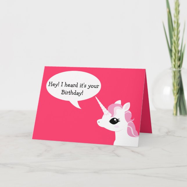 Little Unicorn Birthday card (Front)