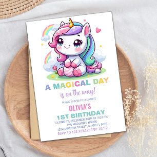 Little Unicorn Birthday Invitations