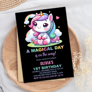 Little Unicorn Birthday Invitations