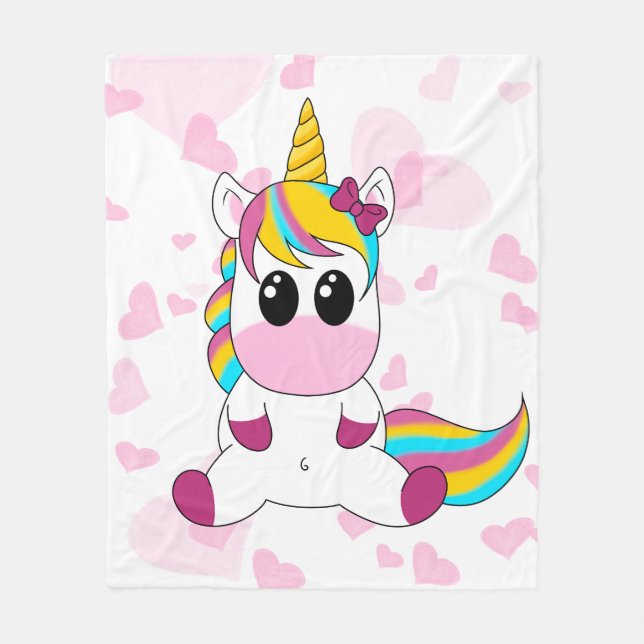 Little Unicorn Fleece Blanket (Front)