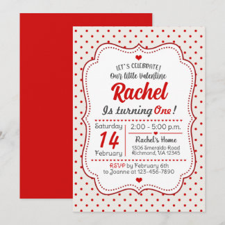 Little Valentine First Birthday Invitation