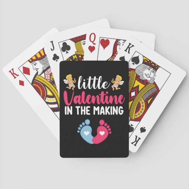 Little Valentine In The Making Pregnancy Pregnant Playing Cards (Back)