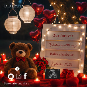 little Valentine Pregnancy Announcement Card