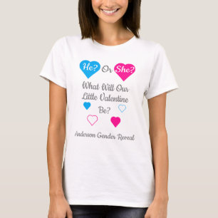 Little Valentine Valentine's Day Gender Reveal T-Shirt