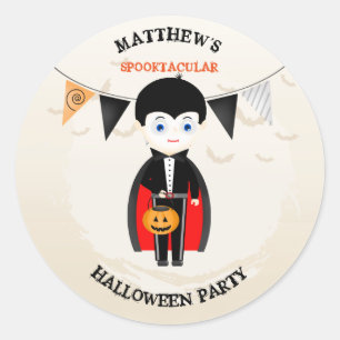 Little Vampire Halloween Party Classic Round Sticker