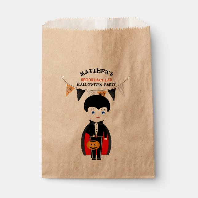 Little Vampire Halloween Party Favour Bags (Front)