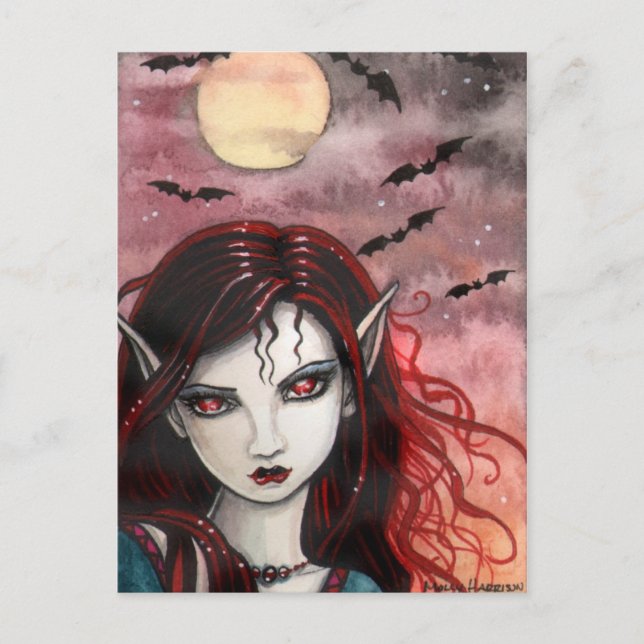 Little Vampire Postcard by Molly Harrison (Front)