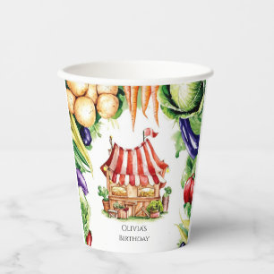 Little Vegetables Farmers Market Birthday Paper Cups