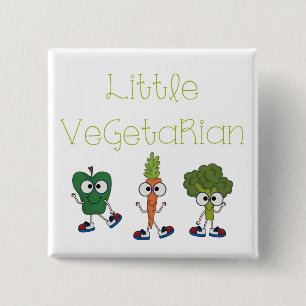 Little Vegetarian 15 Cm Square Badge