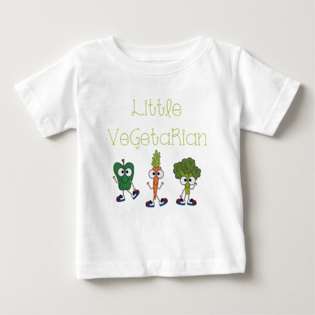 Little Vegetarian Baby T-Shirt (Front)