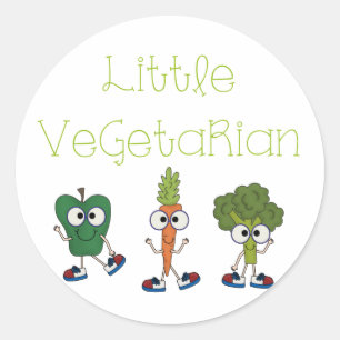 Little Vegetarian Classic Round Sticker