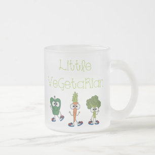 Little Vegetarian Frosted Glass Coffee Mug