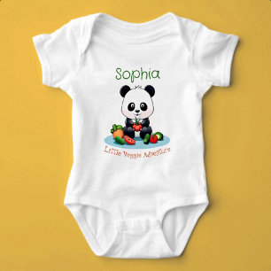 Little Veggie Adventure Custom Name Baby Bodysuit