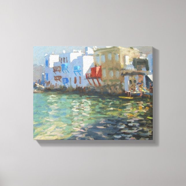 Little Venice Mykonos Canvas Print (Front)