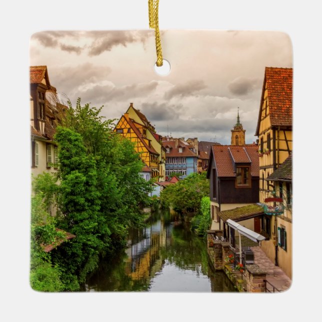 Little Venice, petite Venise, in Colmar, France Ceramic Tree Decoration (Front)