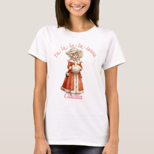 Little Victorian Caroler Custom Christmas T-Shirt
