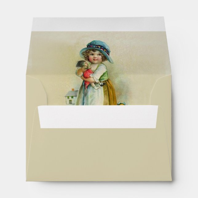 Little Victorian Girl Chubby cheeks with Dolls Envelopes (Back (Bottom))