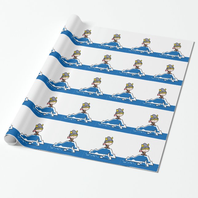 Little Viking Boy Wrapping Paper (Unrolled)