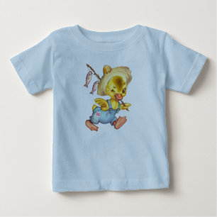Little Vintage Fisherman Chick Baby T-Shirt
