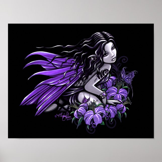 "Little Violet Lily" Gothic Butterfly Fairy Poster (Front)