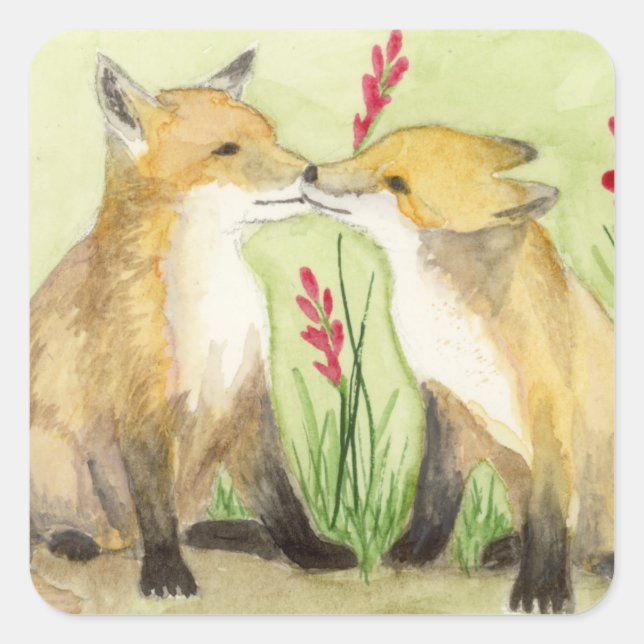 Little Vixens Square Sticker (Front)