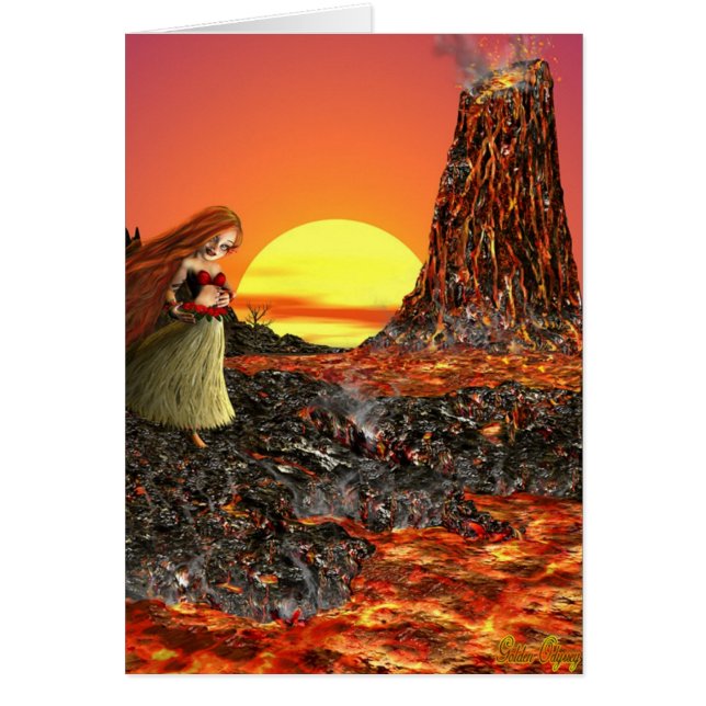 Little Volcano Goddess Pele, Card (Front)