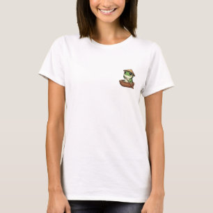 Little Voyager: Adorable Kawaii Frog in a Walnut T-Shirt