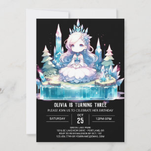 Little Watercolor Princess Birthday Invitation