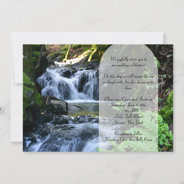 Little Waterfall Wedding Custom Invitation (Front)