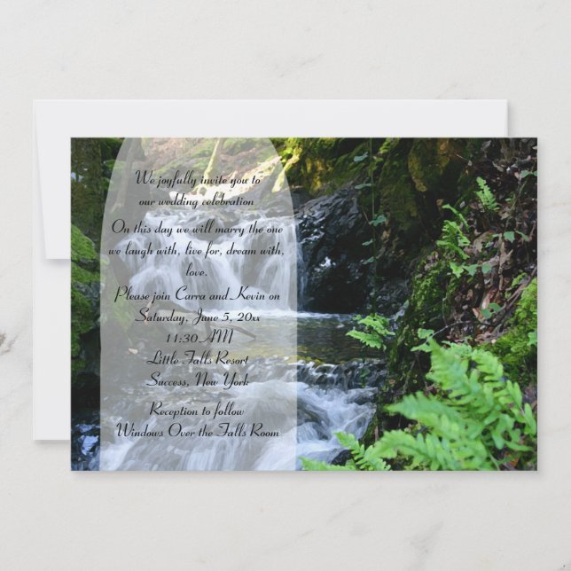 Little Waterfall Wedding Invitation (Front)