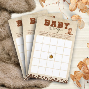 Little Western Cowboy Baby Shower Bingo Game
