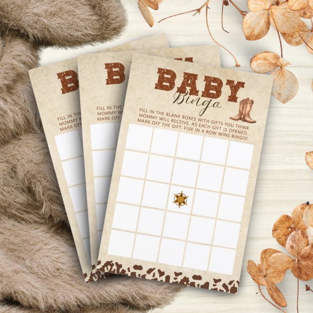 Little Western Cowboy Baby Shower Bingo Game (Creator Uploaded)