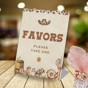 Little Western Cowboy Baby Shower Thank you Favour Pedestal Sign